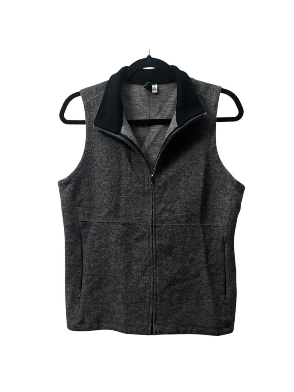 Ibex Shak Vest Womens L Merino Wool Midlayer Full Zip Pockets Athletic Fit Grey
